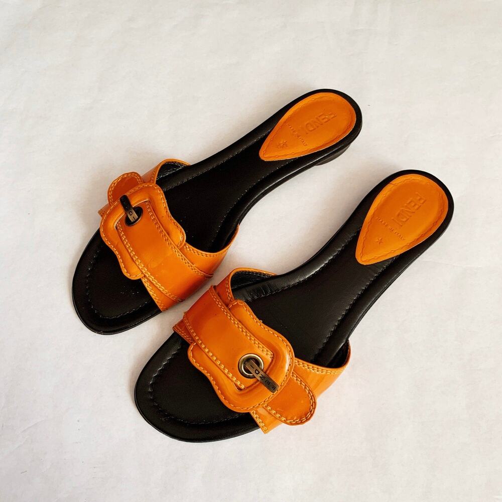 Fendi Patent Leather Sandals - 38.5 - Picture 2 of 6